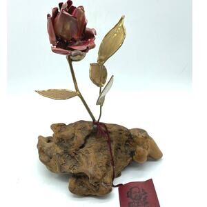Vintage Metal Man Brutalist Flower and Driftwood Original tag 70s Al‎ Speert